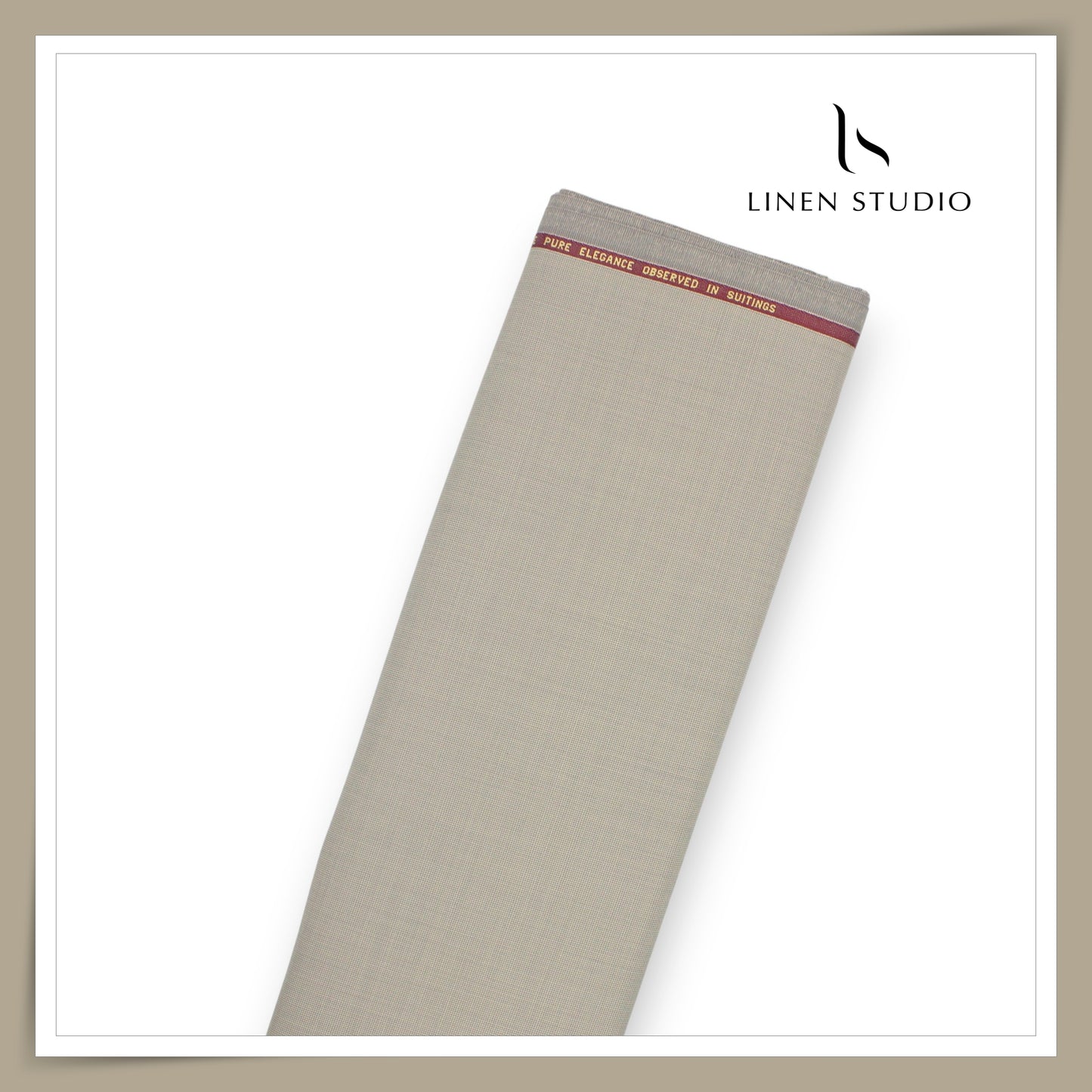 110's Poly Wool Suiting by Georgia Gullini Italy - Textured Beige (Last few mtrs) (NEW)