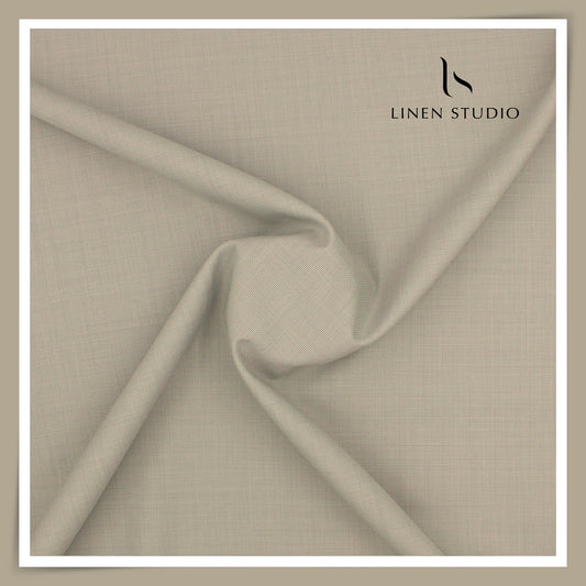 110's Poly Wool Suiting by Georgia Gullini Italy - Textured Beige (Last few mtrs) (NEW)