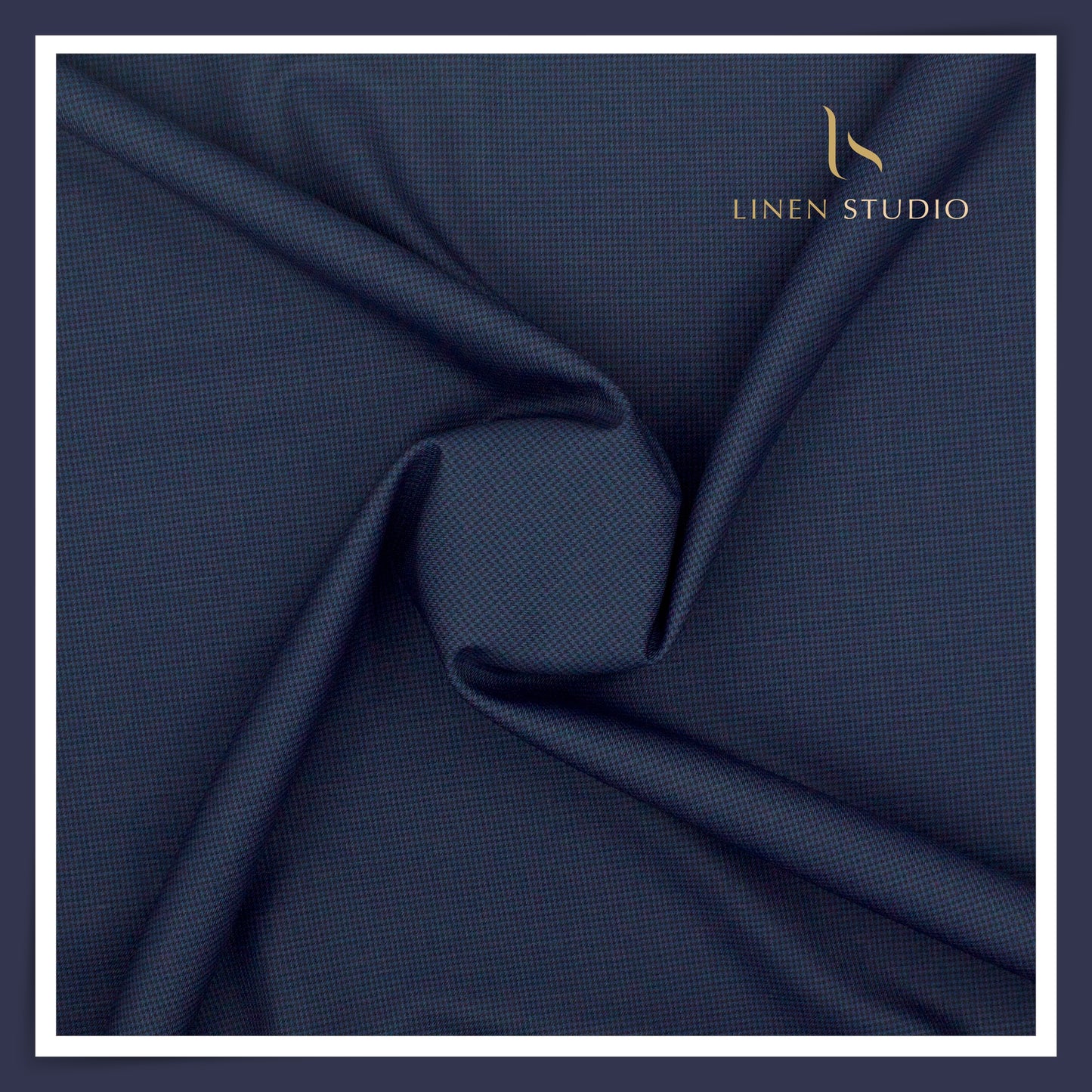 100's Poly Wool Suiting by Georgia Gullini Italy - Dark Textured Blue (Last few mtrs) (NEW)