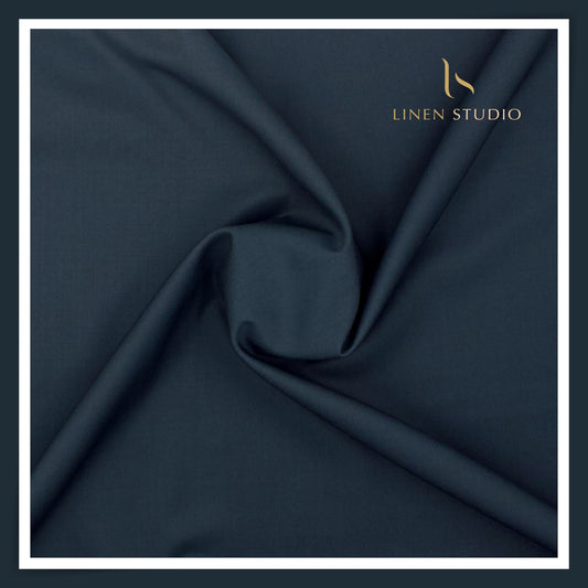 100's Poly Wool Suiting by Georgia Gullini Italy - Tuna Blue (Last few mtrs) (NEW)