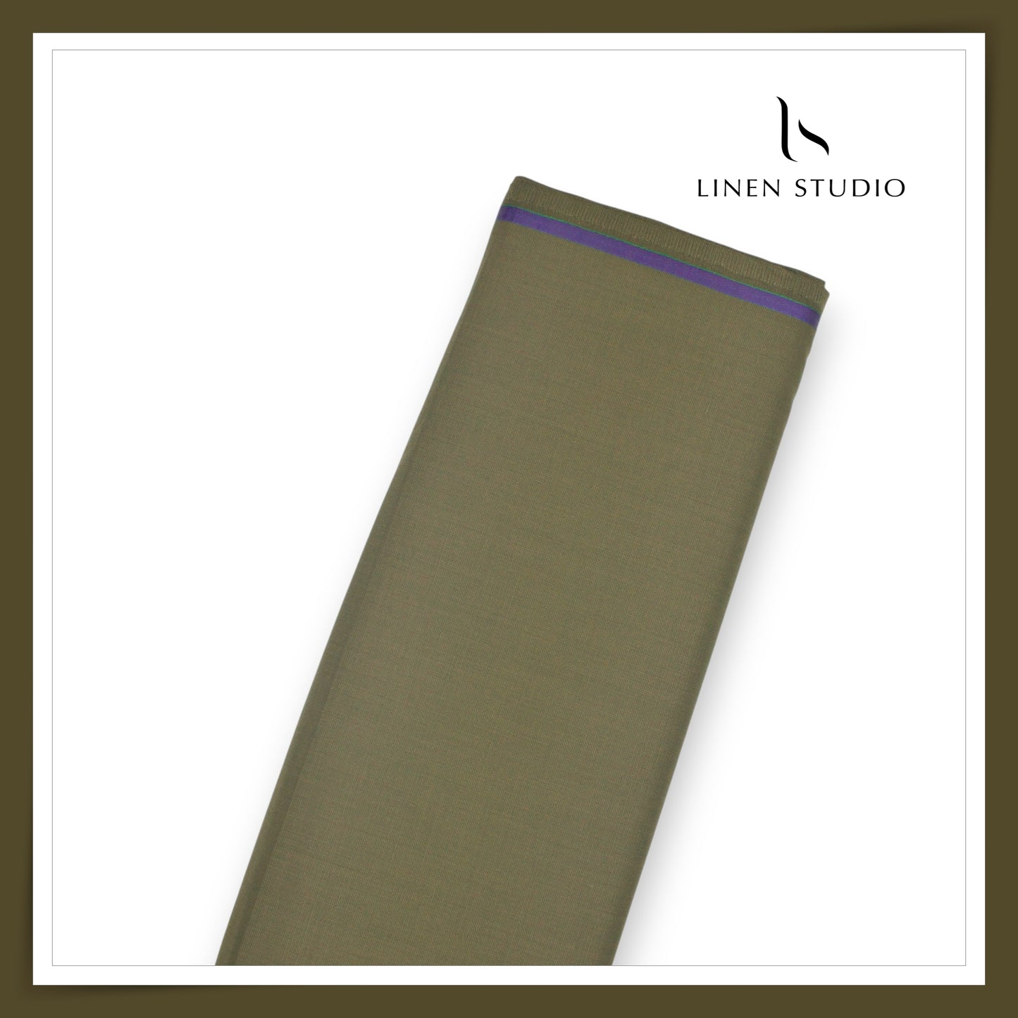 100's Poly Wool Suiting by Georgia Gullini Italy - Tobacco Green (Last few mtrs) (NEW)