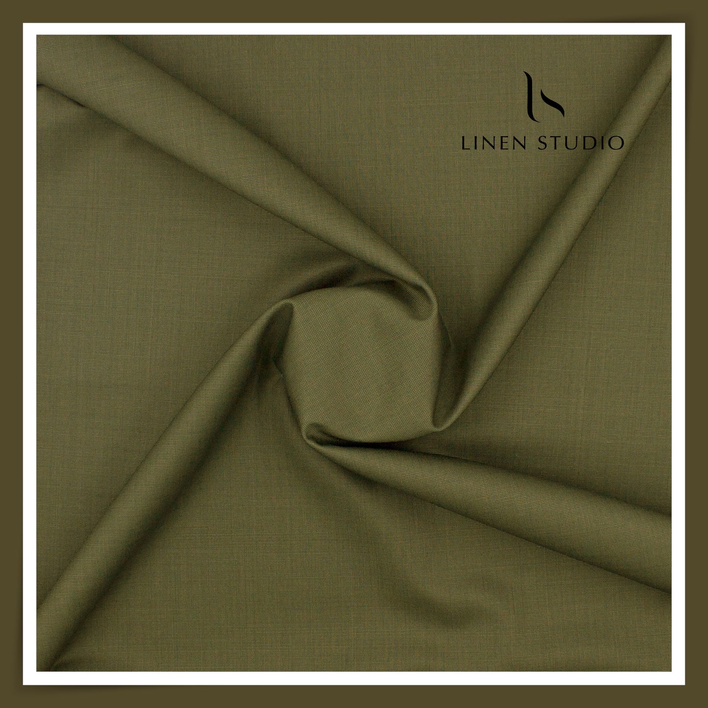 100's Poly Wool Suiting by Georgia Gullini Italy - Tobacco Green (Last few mtrs) (NEW)