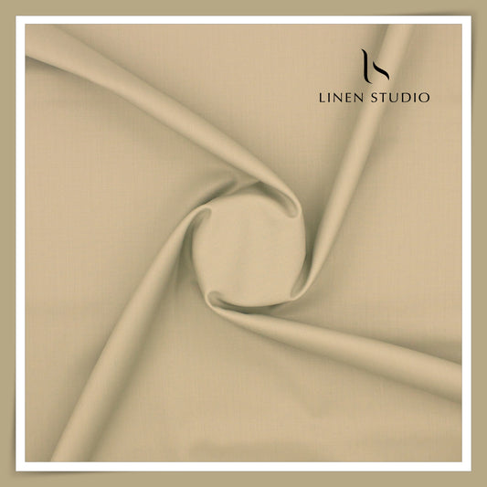 100's Poly Wool Suiting by Georgia Gullini Italy - Light Fawn (Last few mtrs) (NEW)