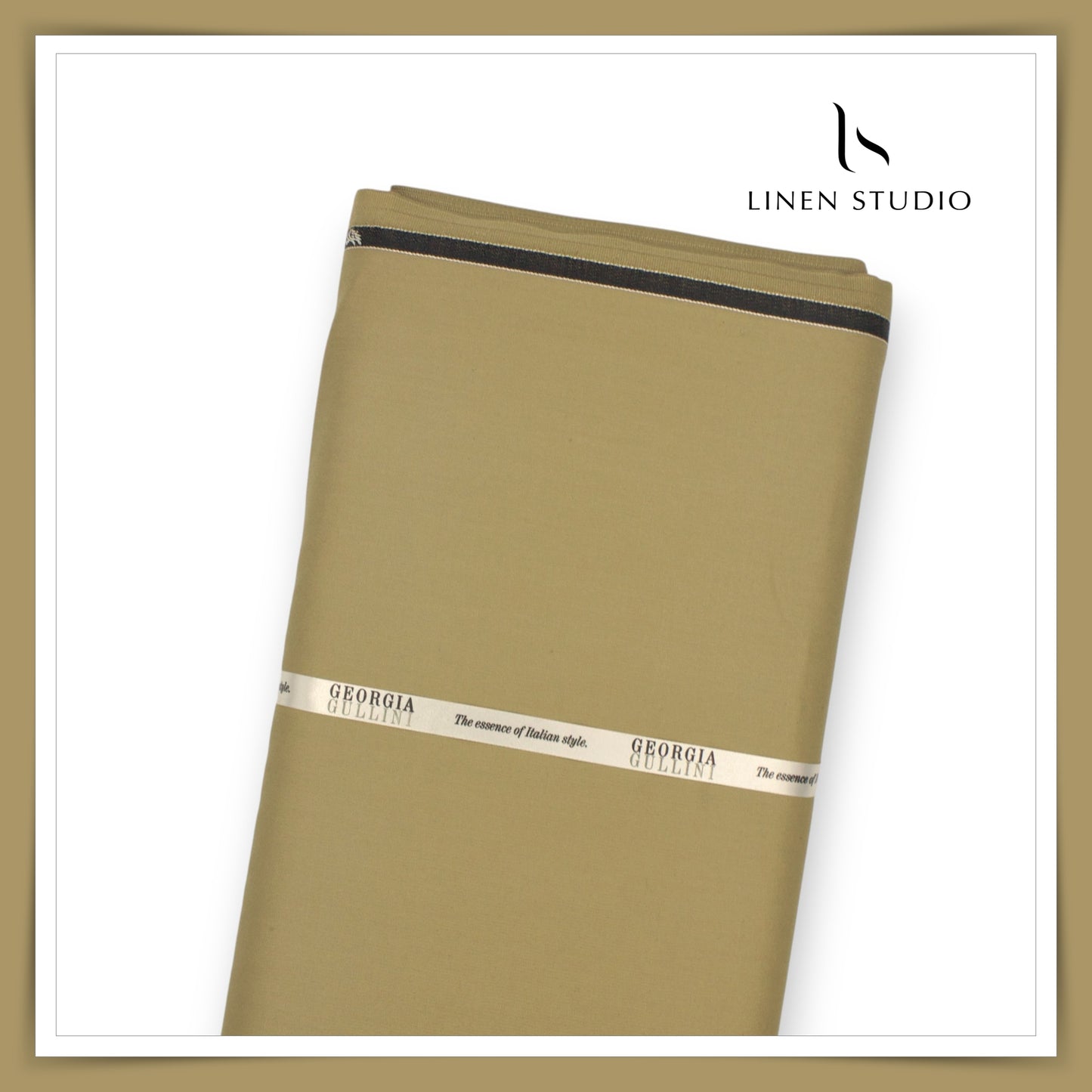 100% Wrinkle Free PV Suiting by Georgia Gullini Italy - Dark Beige