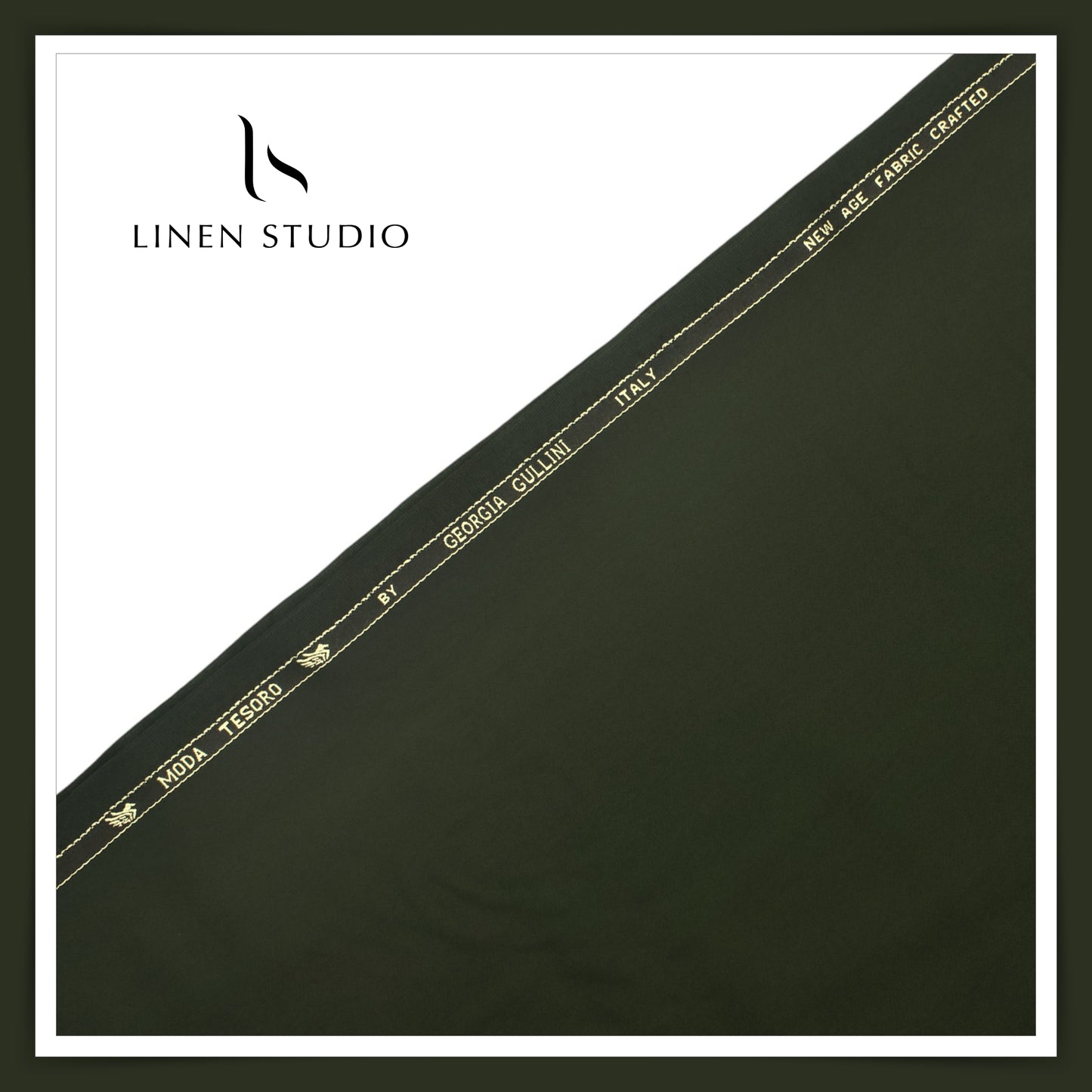 100% Wrinkle Free PV Suiting by Georgia Gullini Italy - Dark Green