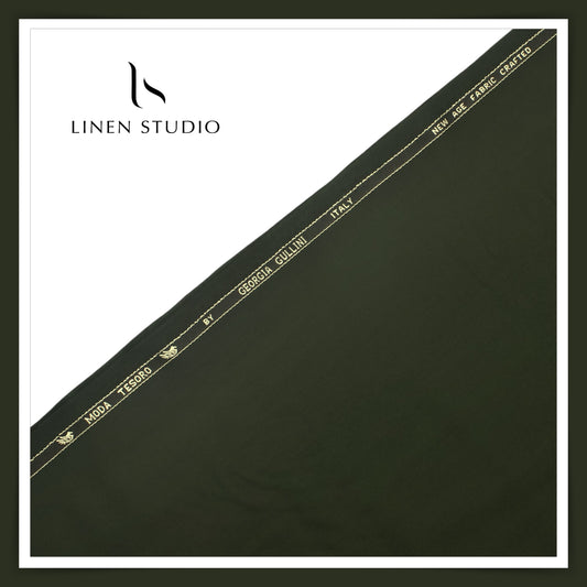 100% Wrinkle Free PV Suiting by Georgia Gullini Italy - Dark Green