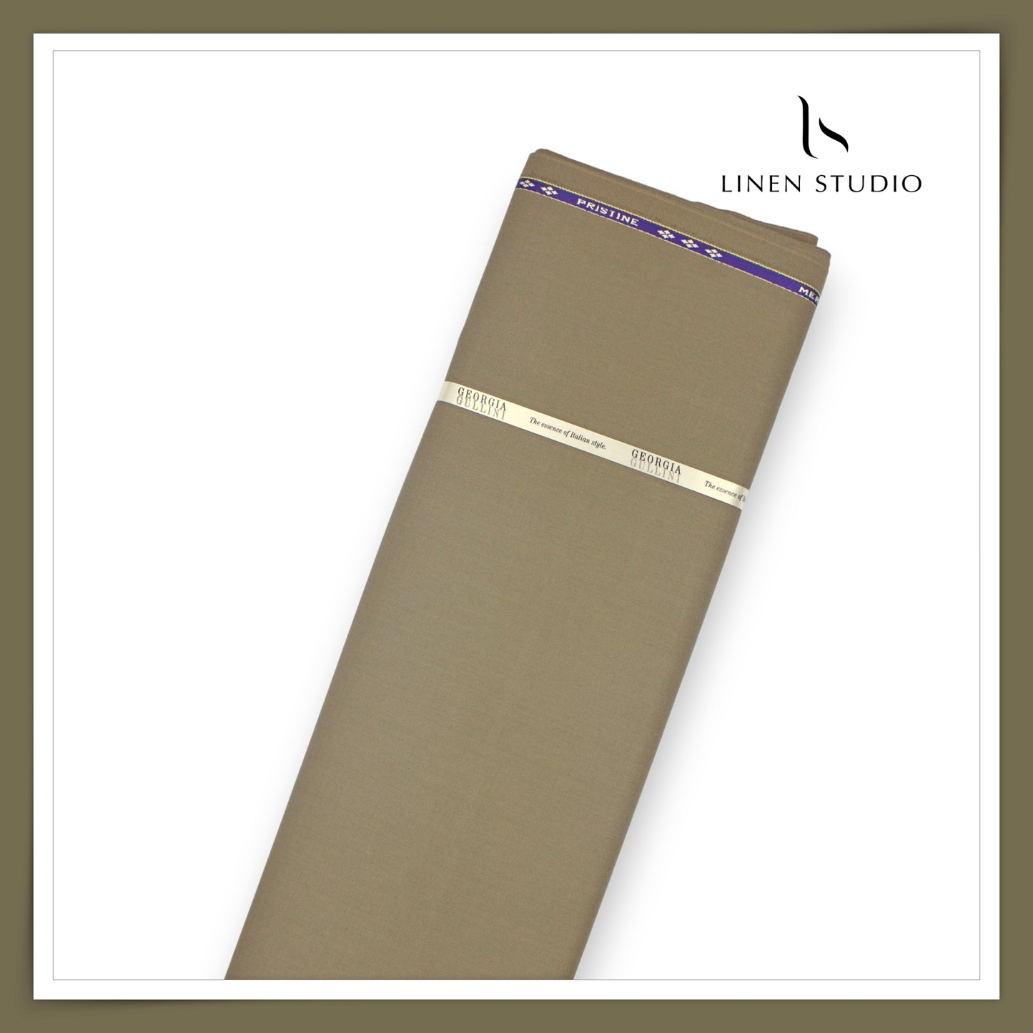 100% Wrinkle Free PW Suiting by Georgia Gullini Italy - Dull Brown (NEW)