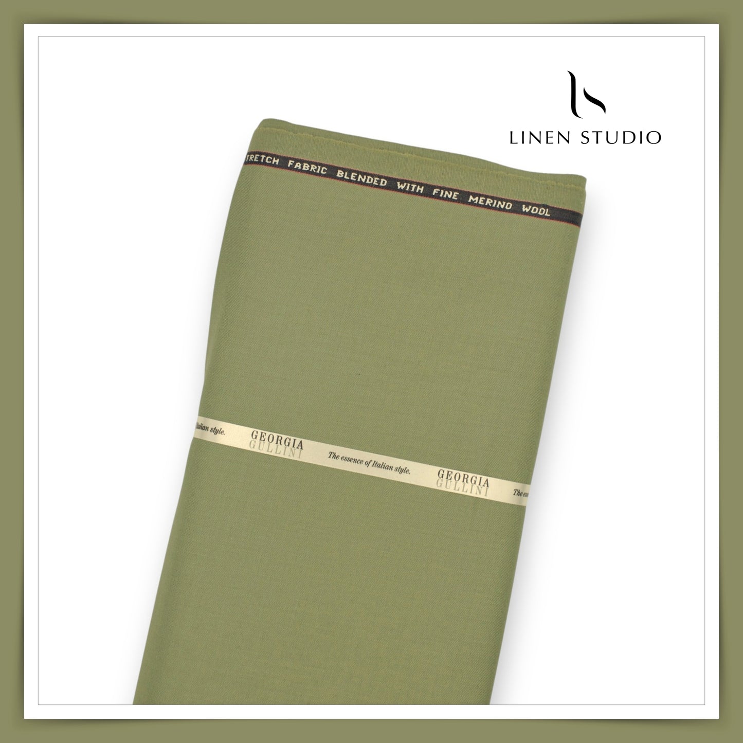 100% Wrinkle Free PW Suiting by Georgia Gullini Italy - English Green