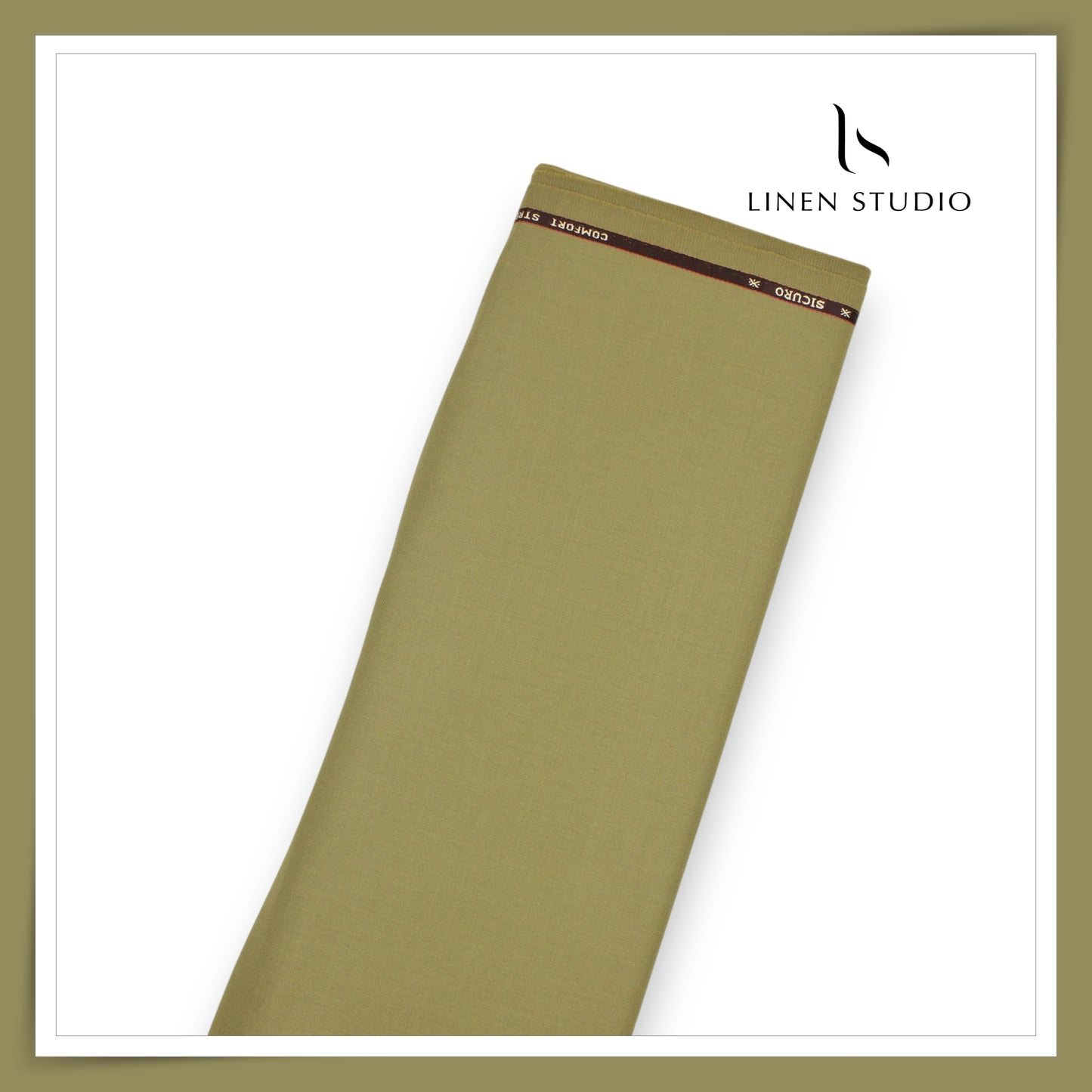100% Wrinkle Free PW Suiting by Georgia Gullini Italy - Iguana Green (Last few mtrs) (NEW)