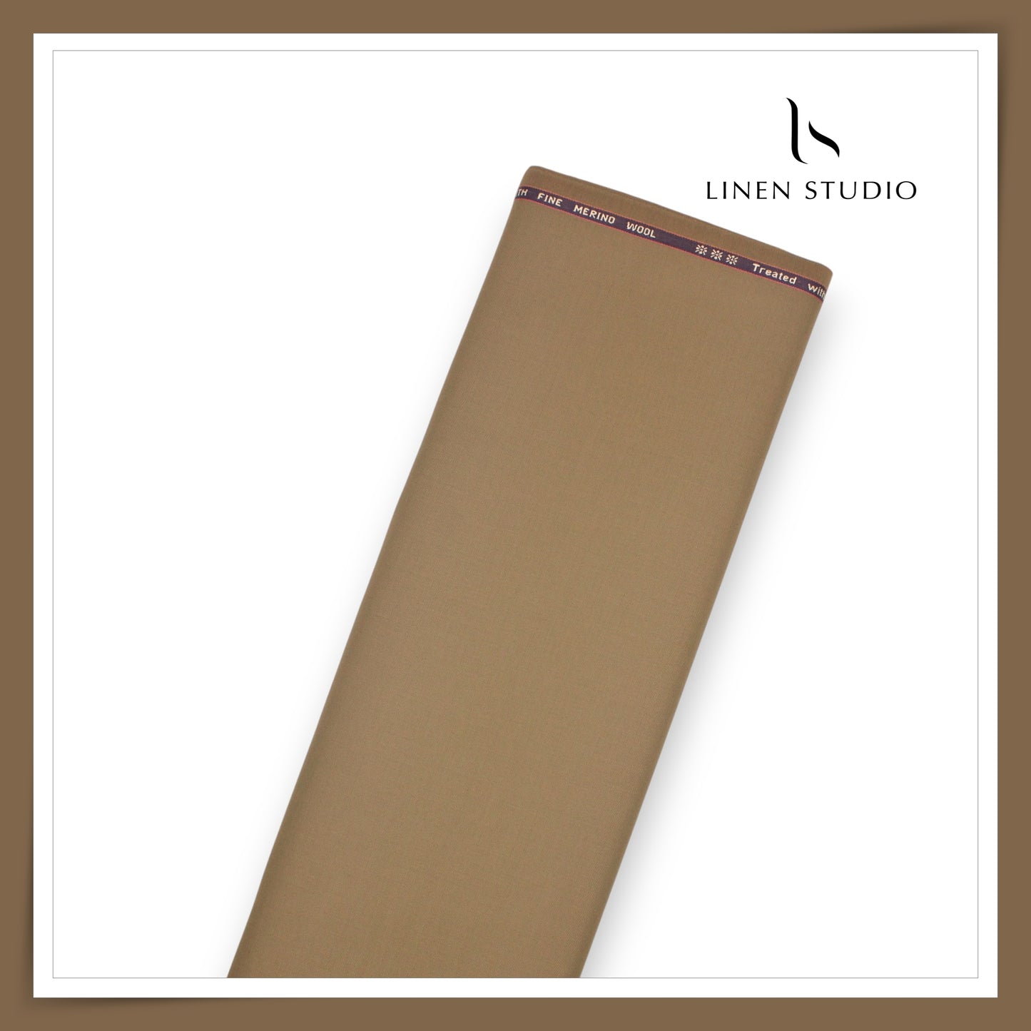 100% Wrinkle Free PW Suiting by Georgia Gullini Italy - Dull Brown (Last few mtrs) (NEW)