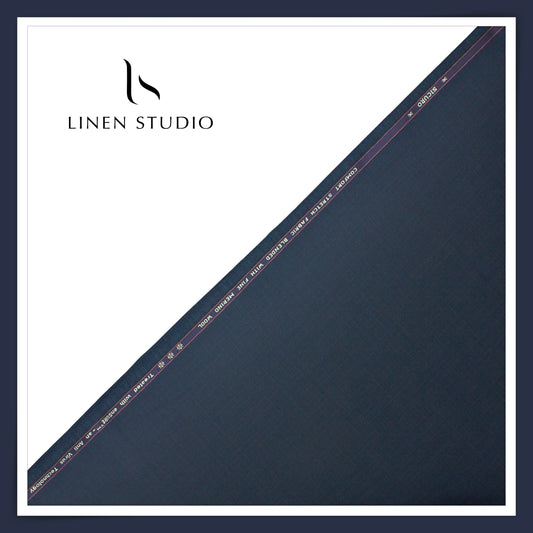 100% Wrinkle Free PW Suiting by Georgia Gullini Italy - Space Blue Grey (NEW)