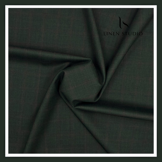 110's Poly Wool Suiting by Georgia Gullini Italy - Jungle Green Checks