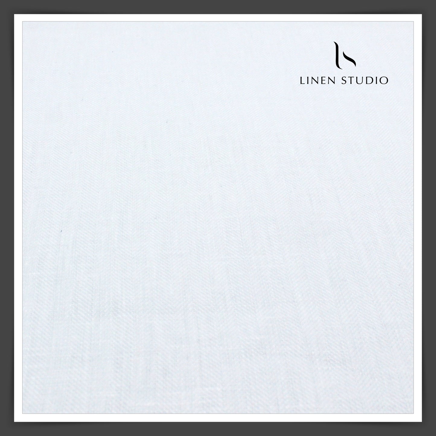 Premium Linen Suiting 40 Lea - White with Herringbone Design (zoom in)