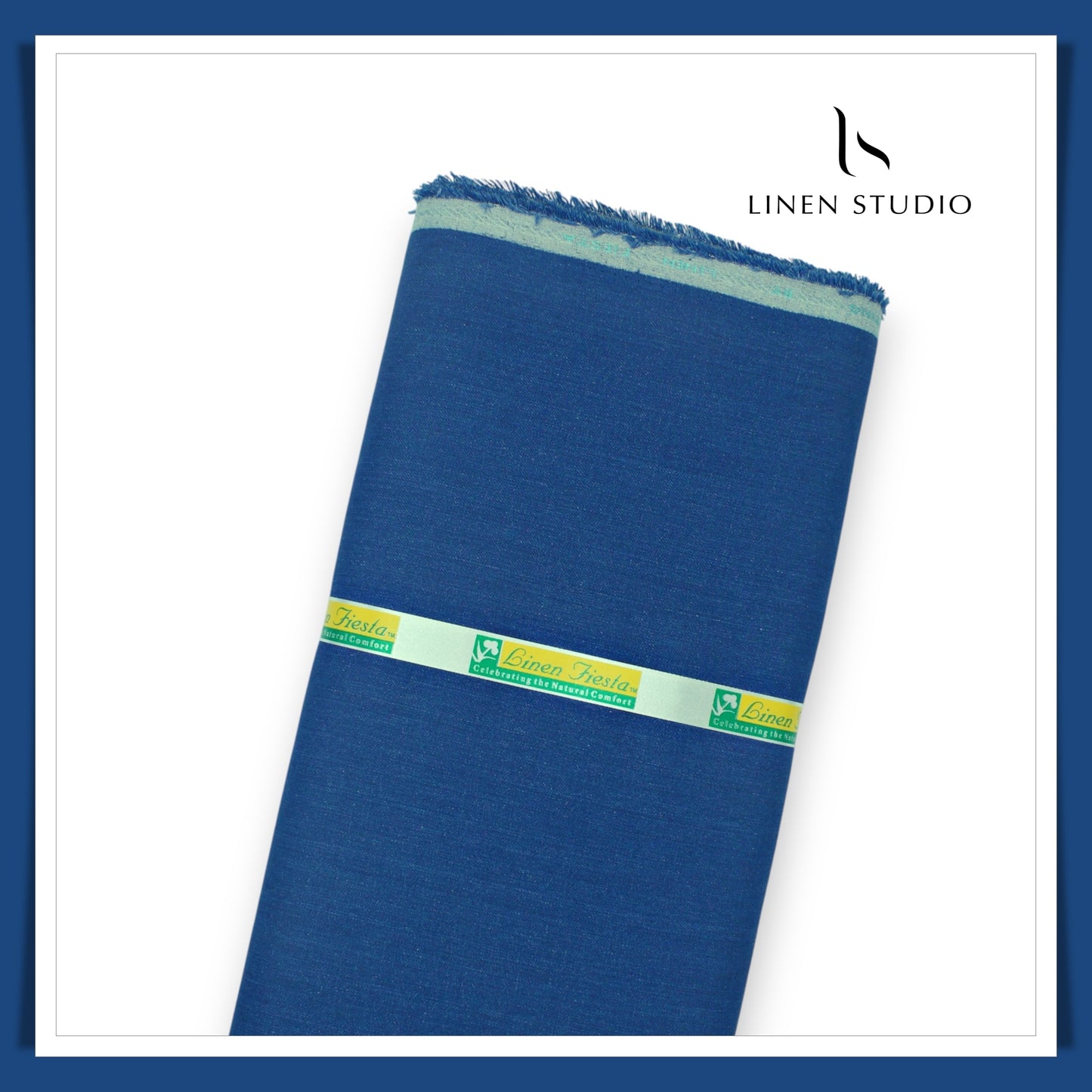 Premium Linen Suiting 40 Lea - Egyptian Blue - Linen Studio