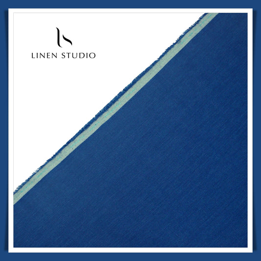 Premium Linen Suiting 40 Lea - Egyptian Blue - Linen Studio
