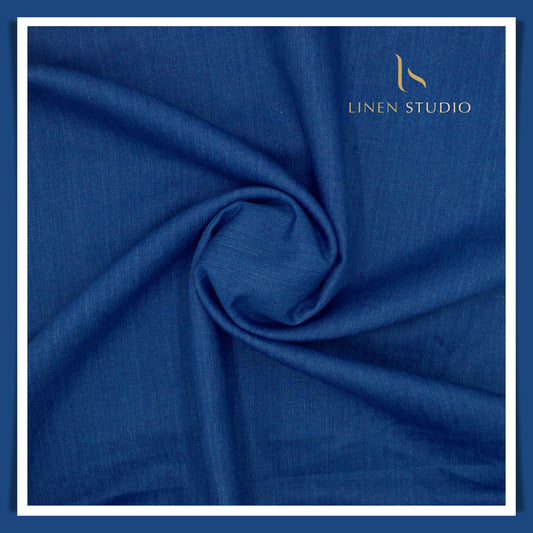 Premium Linen Suiting 40 Lea - Egyptian Blue - Linen Studio