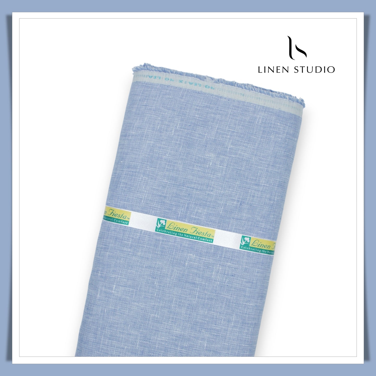Premium Linen Suiting 40 Lea Textured - Baby Blue (Zoom in) - Linen Studio