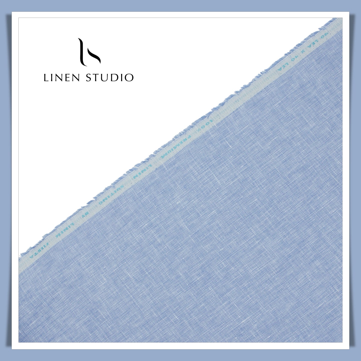 Premium Linen Suiting 40 Lea Textured - Baby Blue (Zoom in) - Linen Studio