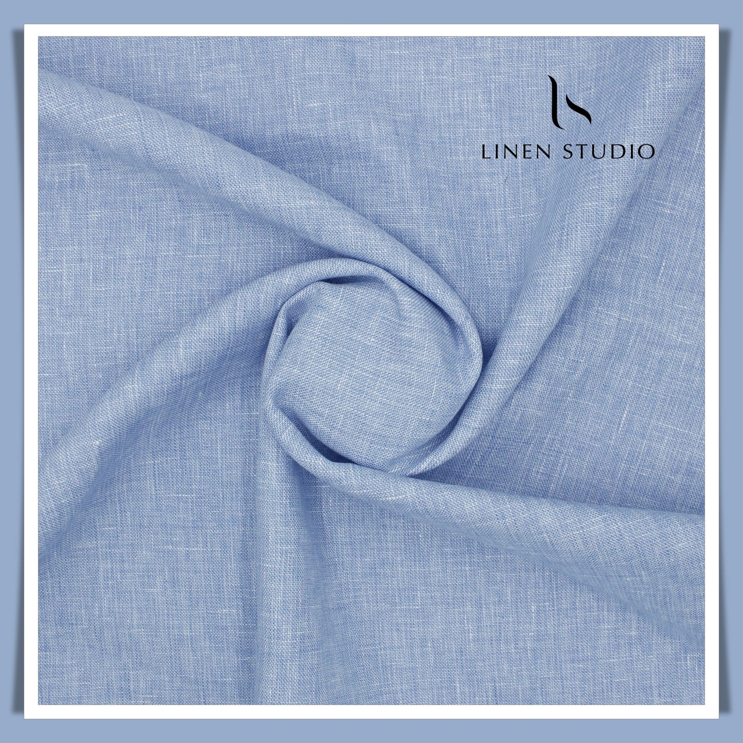 Premium Linen Suiting 40 Lea Textured - Baby Blue (Zoom in) - Linen Studio