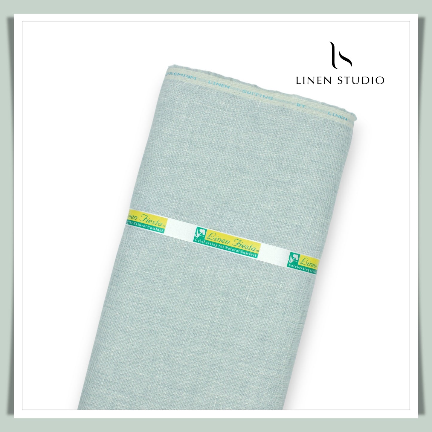 Premium Linen Suiting 40 Lea Textured - Celeste Blue (Zoom in) - Linen Studio