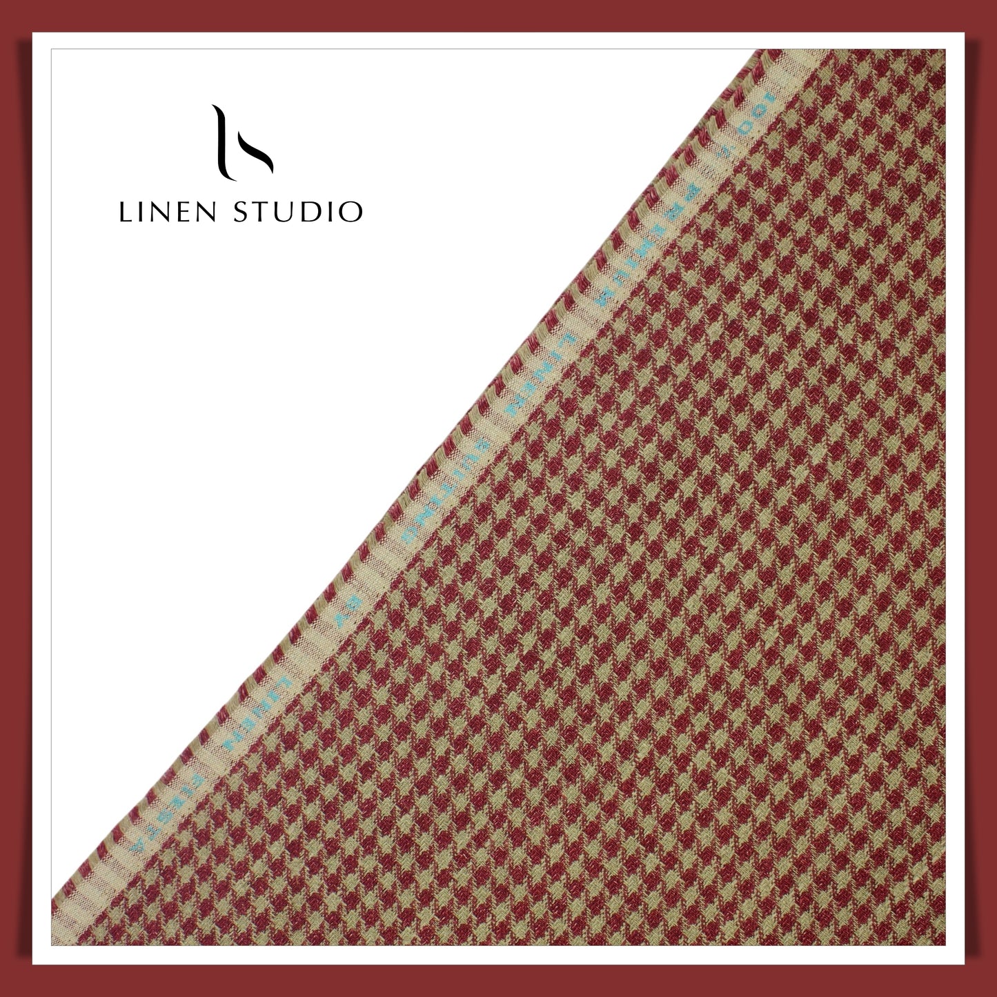 Tweed Pure Linen Jacket Fabric - Shephard's Checks 02 (Zoom in) - Linen Studio