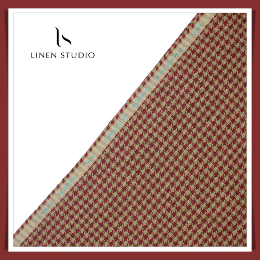 Tweed Pure Linen Jacket Fabric - Shephard's Checks 02 (Zoom in) - Linen Studio