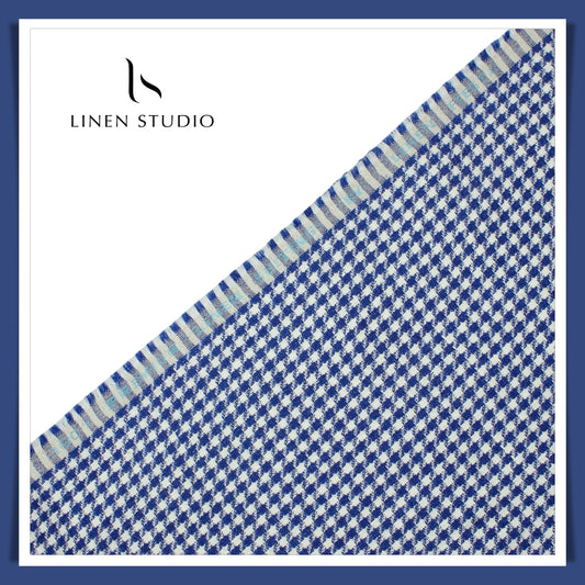 Tweed Pure Linen Jacket Fabric - Shephard's Checks 03 (Zoom in) - Linen Studio