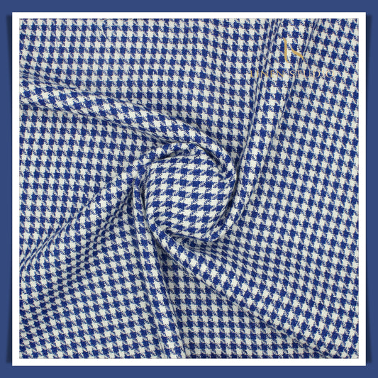 Tweed Pure Linen Jacket Fabric - Shephard's Checks 03 (Zoom in) - Linen Studio