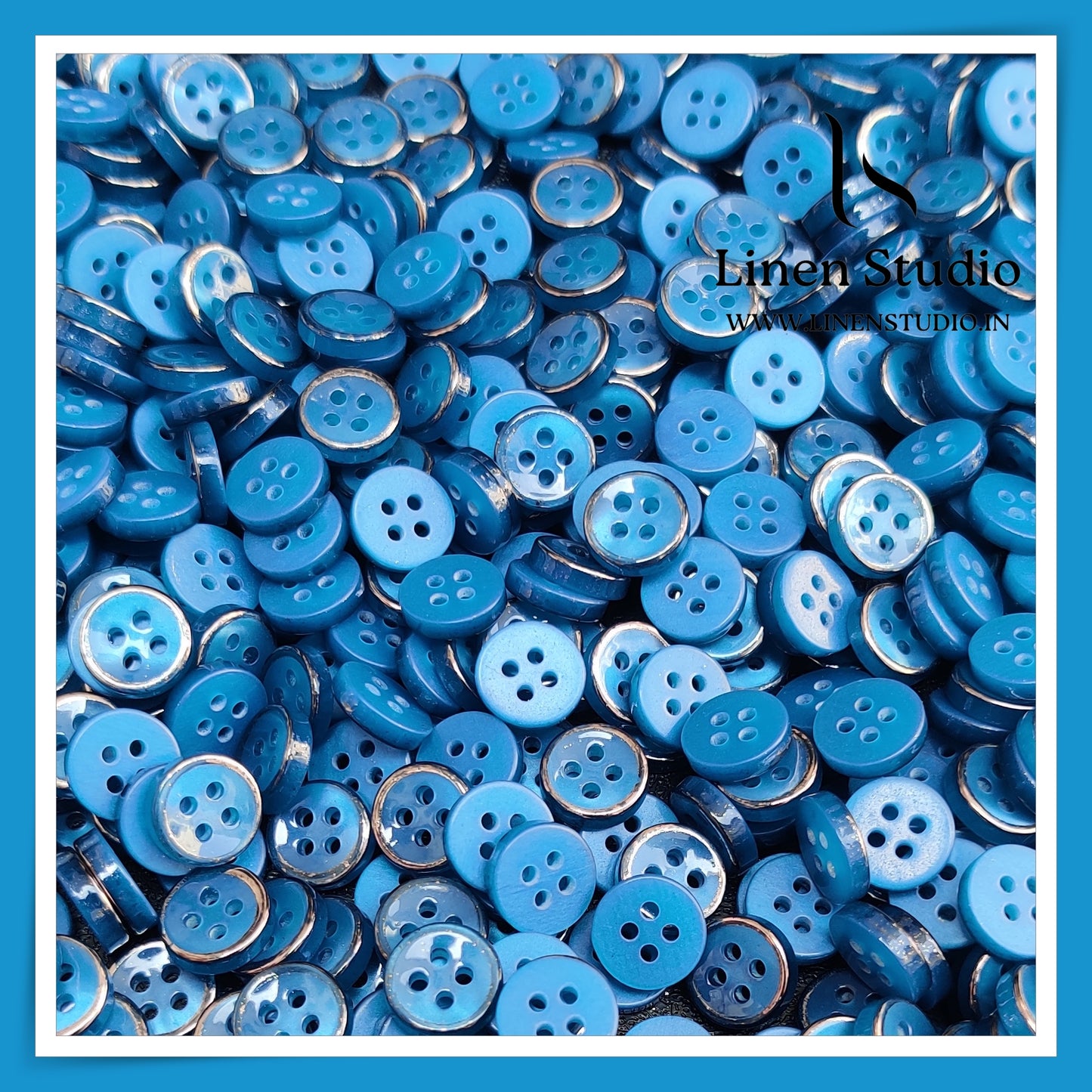 Round Rim 4 Hole Ringed Shirt Buttons - I023-16L