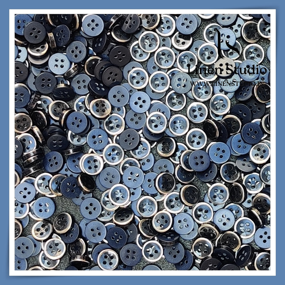 Round Rim 4 Hole Ringed Shirt Buttons - I023-16L(4)