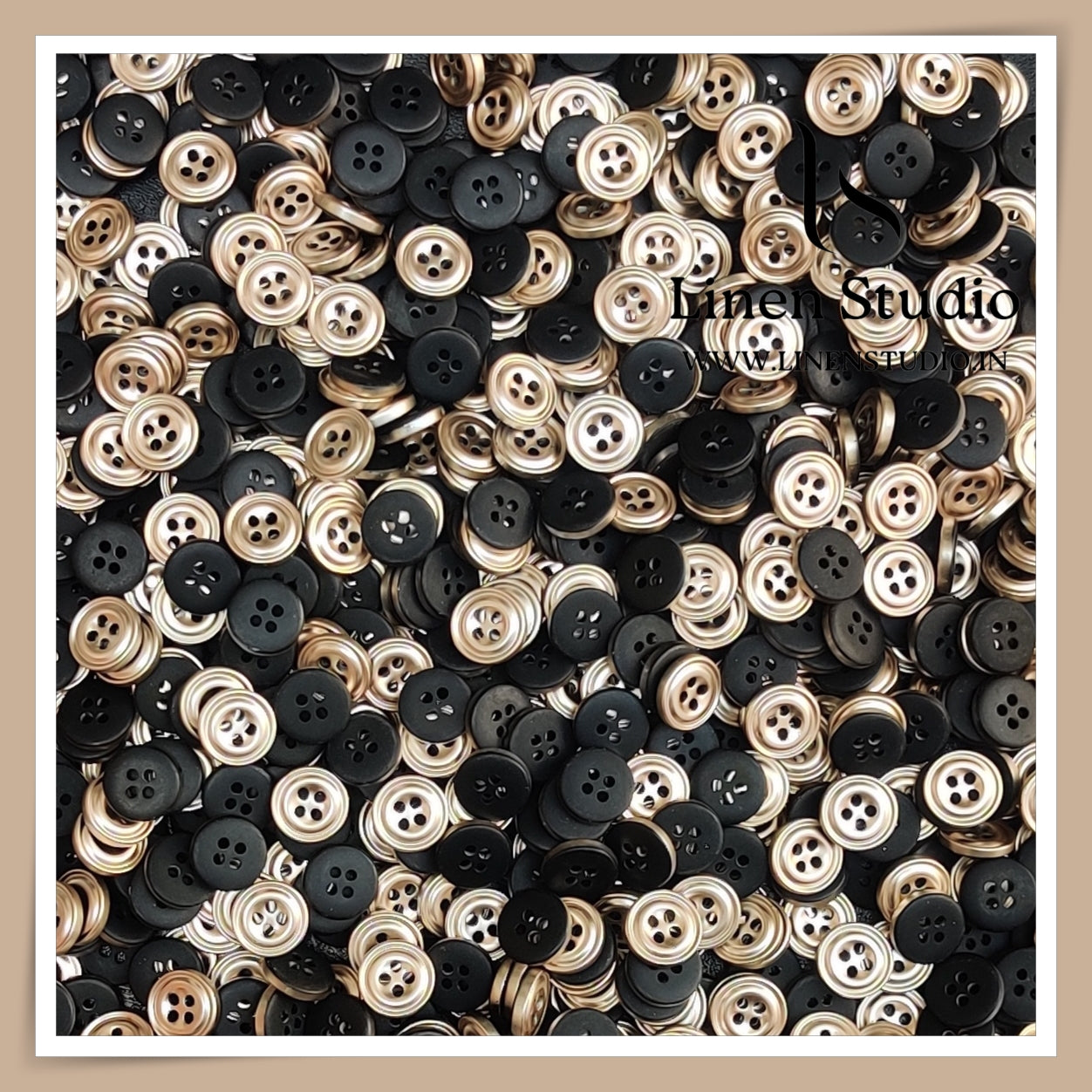 Round Rim 4 Hole Ringed Shirt Buttons - I023-18L(13)