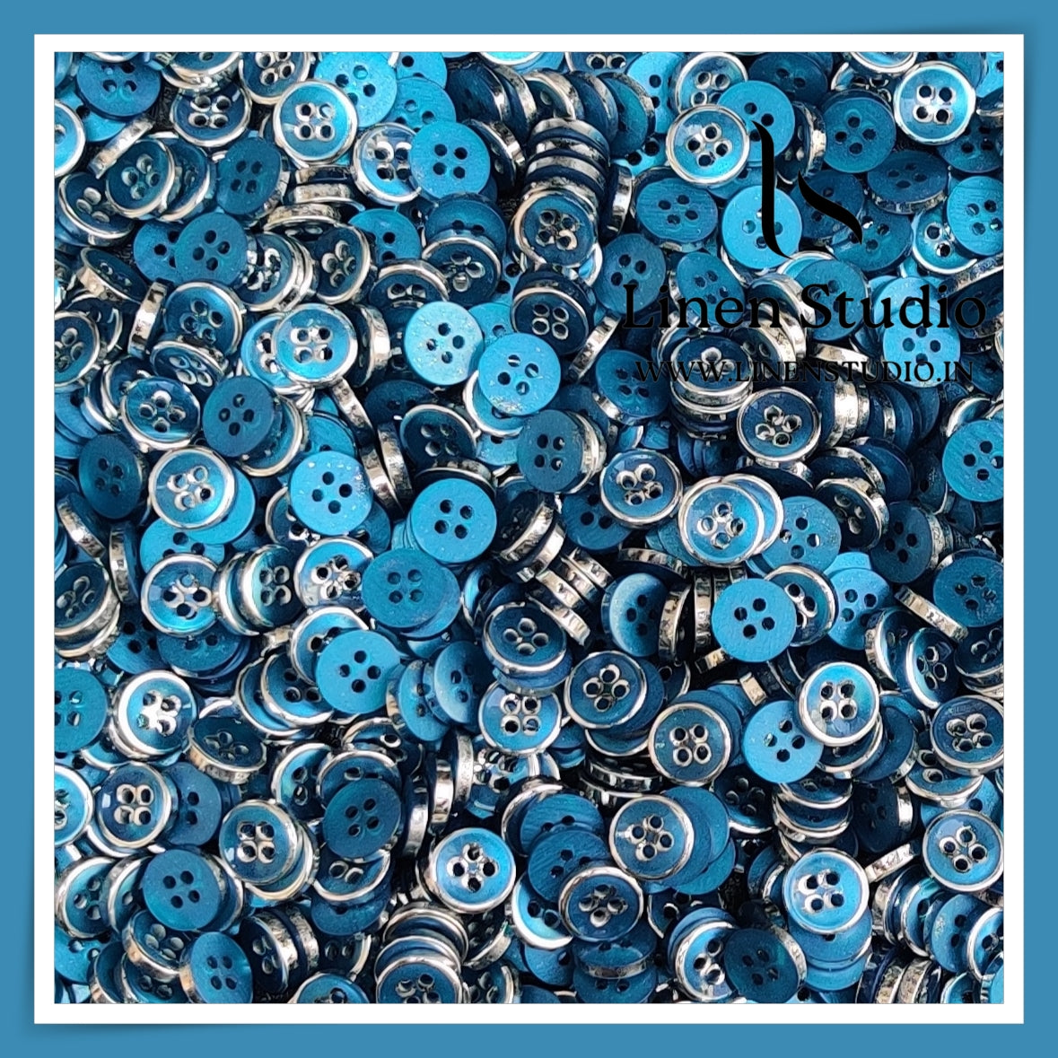 Round Rim 4 Hole Ringed Shirt Buttons - I023-18L(15)