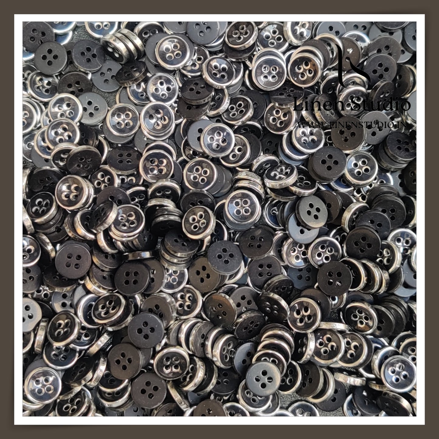 Round Rim 4 Hole Ringed Shirt Buttons - I023-18L(6)