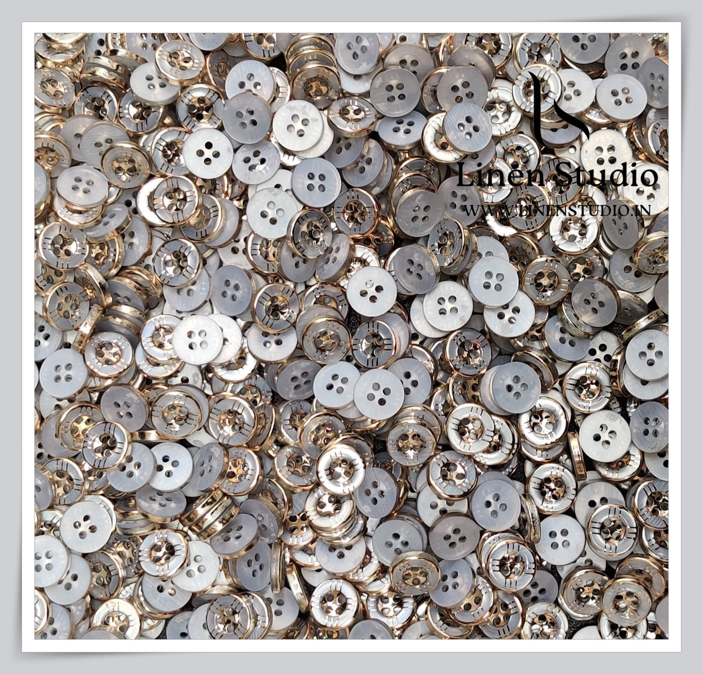Round Rim 4 Hole Ringed Shirt Buttons - I023-18L(8)