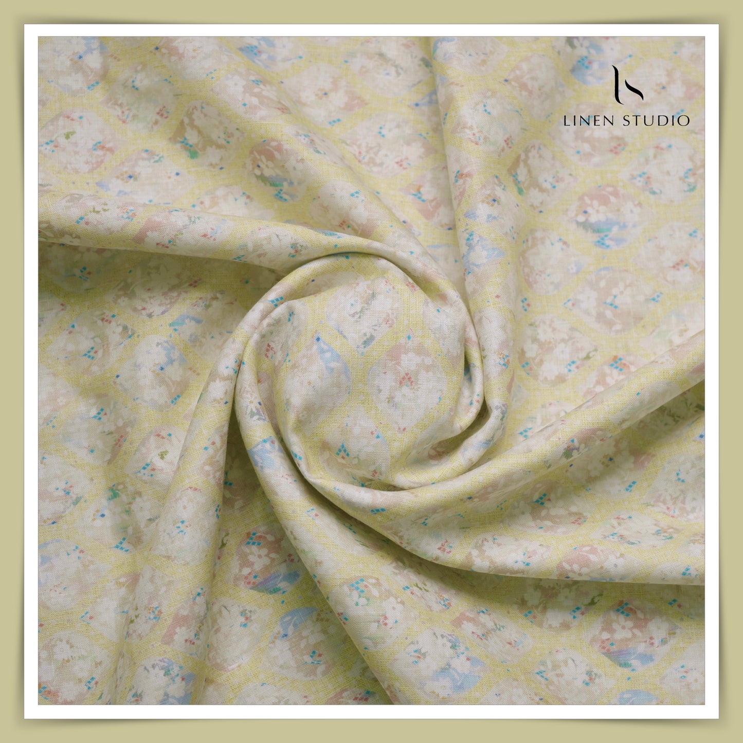 60 Lea Digital Printed Irish Linen Shirting - 0763 (30% SALE)