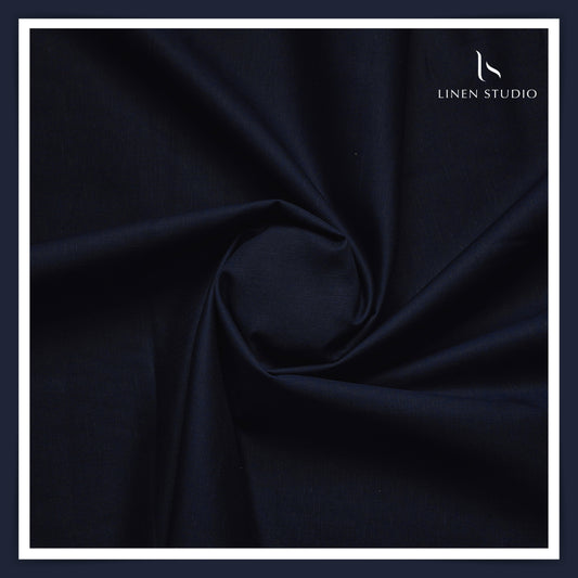 Cotton 60% blended with Linen 40% - Navy Blue