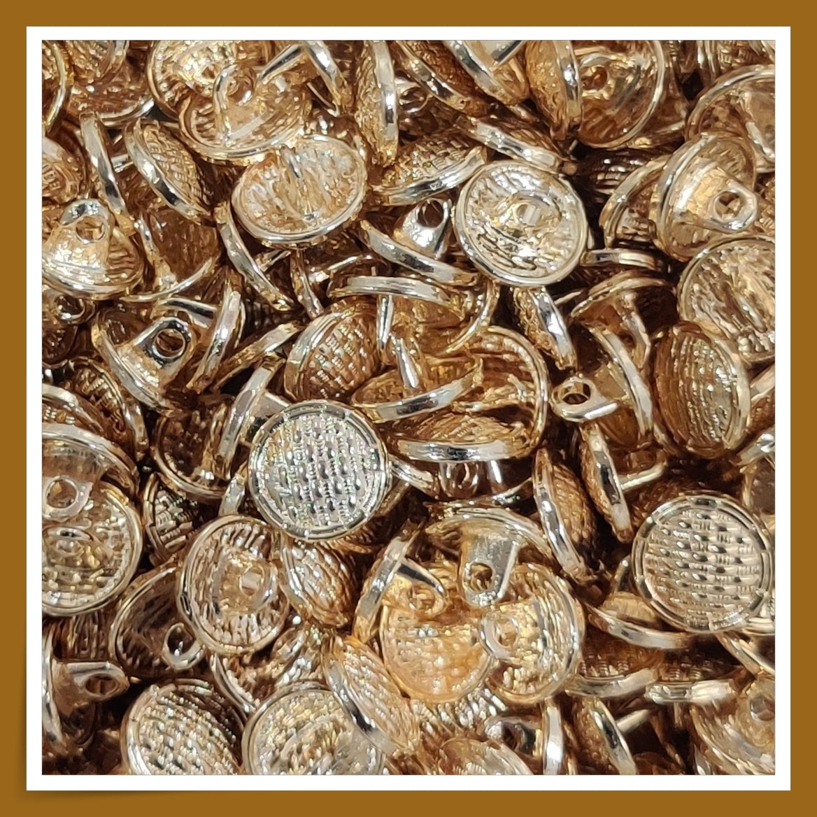 Gold Coloured Designer Metal Buttons - Golden Dots (NEW)