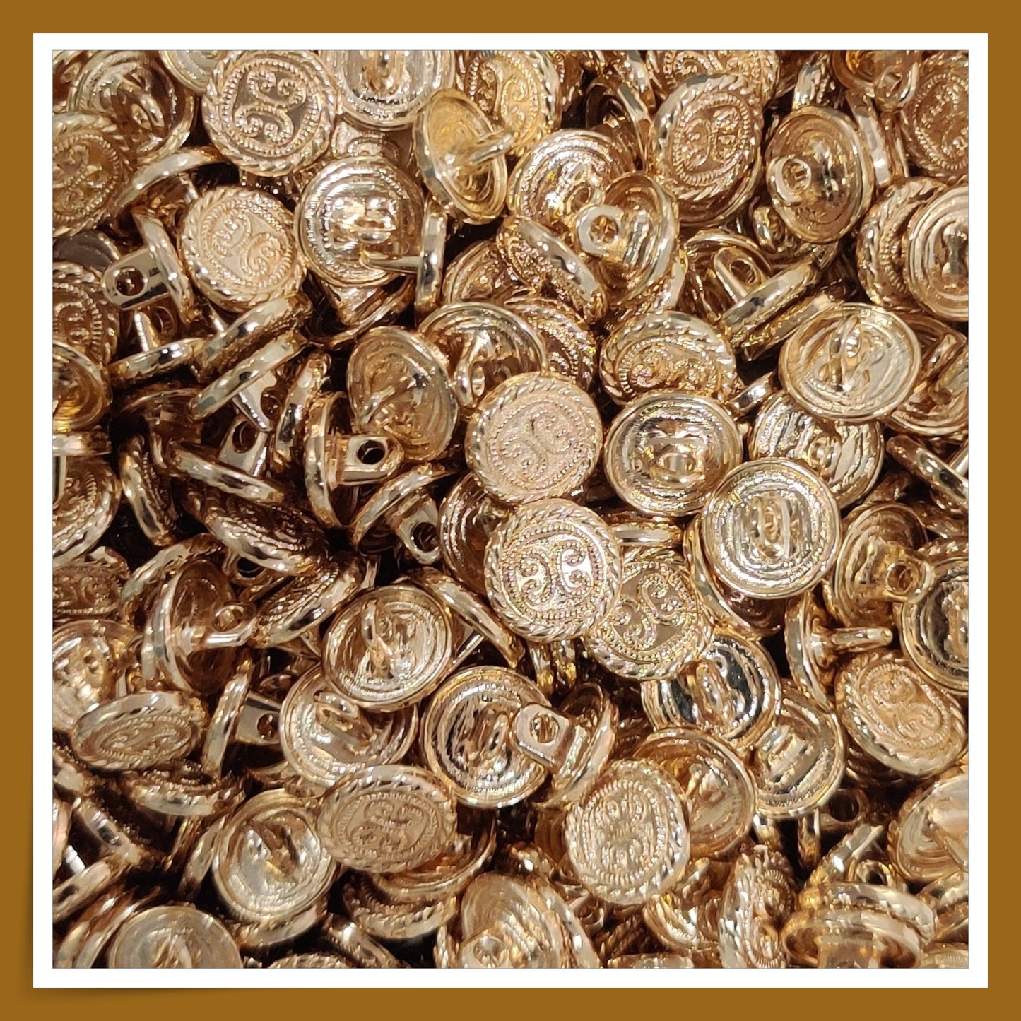 Gold Coloured Designer Metal Buttons - GG (NEW)