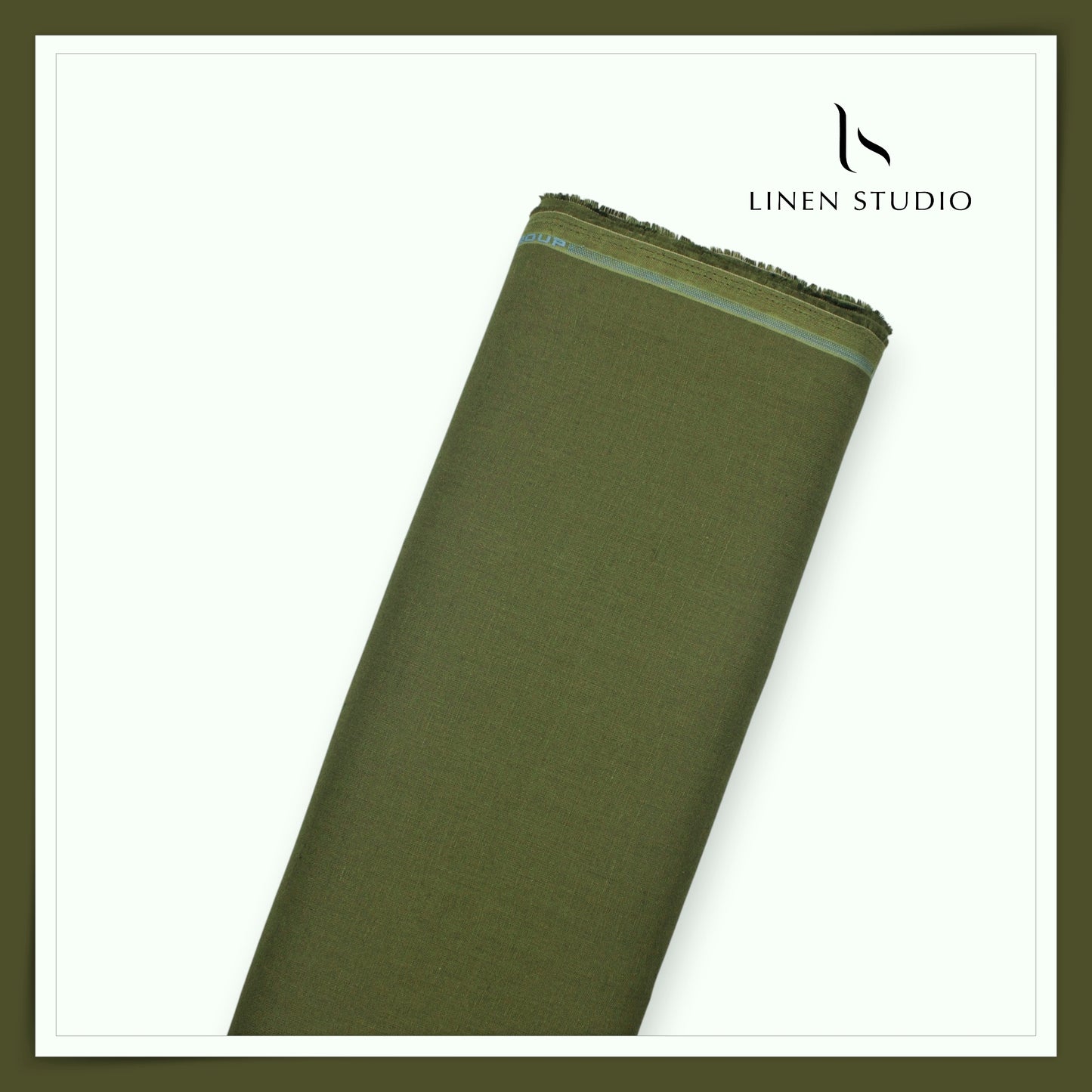 70 Lea Plain Colour Shirting by Linen Club - Army Green (NEW) (Limited Stock)