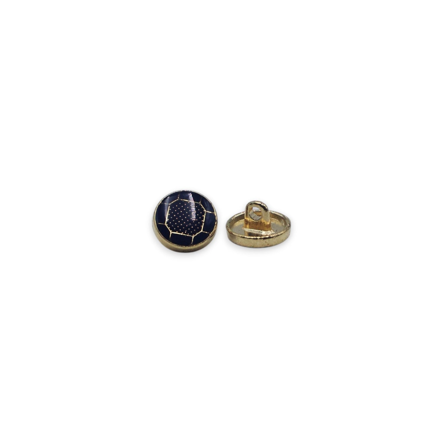 Textured Dark Blue Enamel Designer Metal Buttons - DARK BLUE