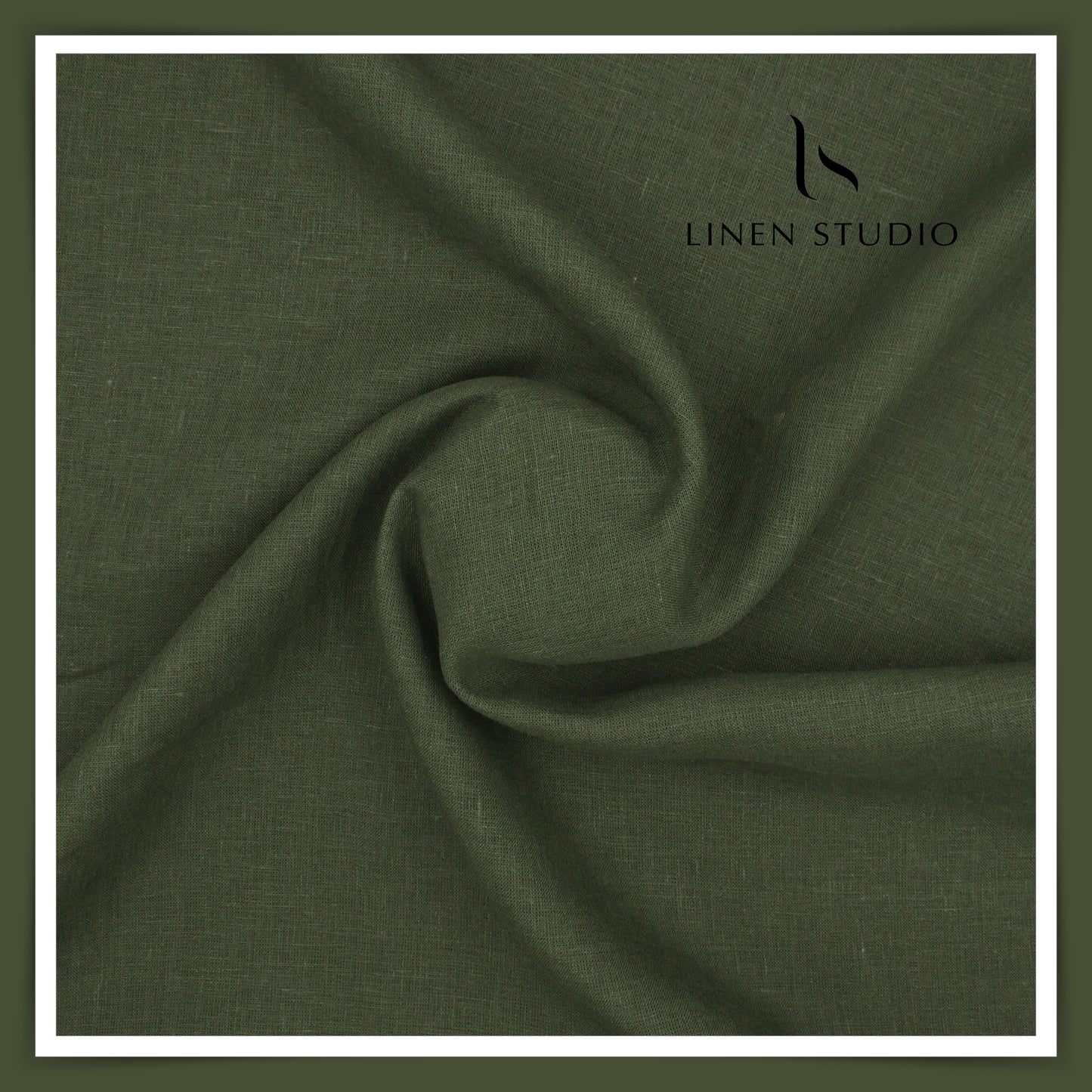 Linen Fiesta 40 Lea Plain Shirting - Olive Green (Fastest Selling)