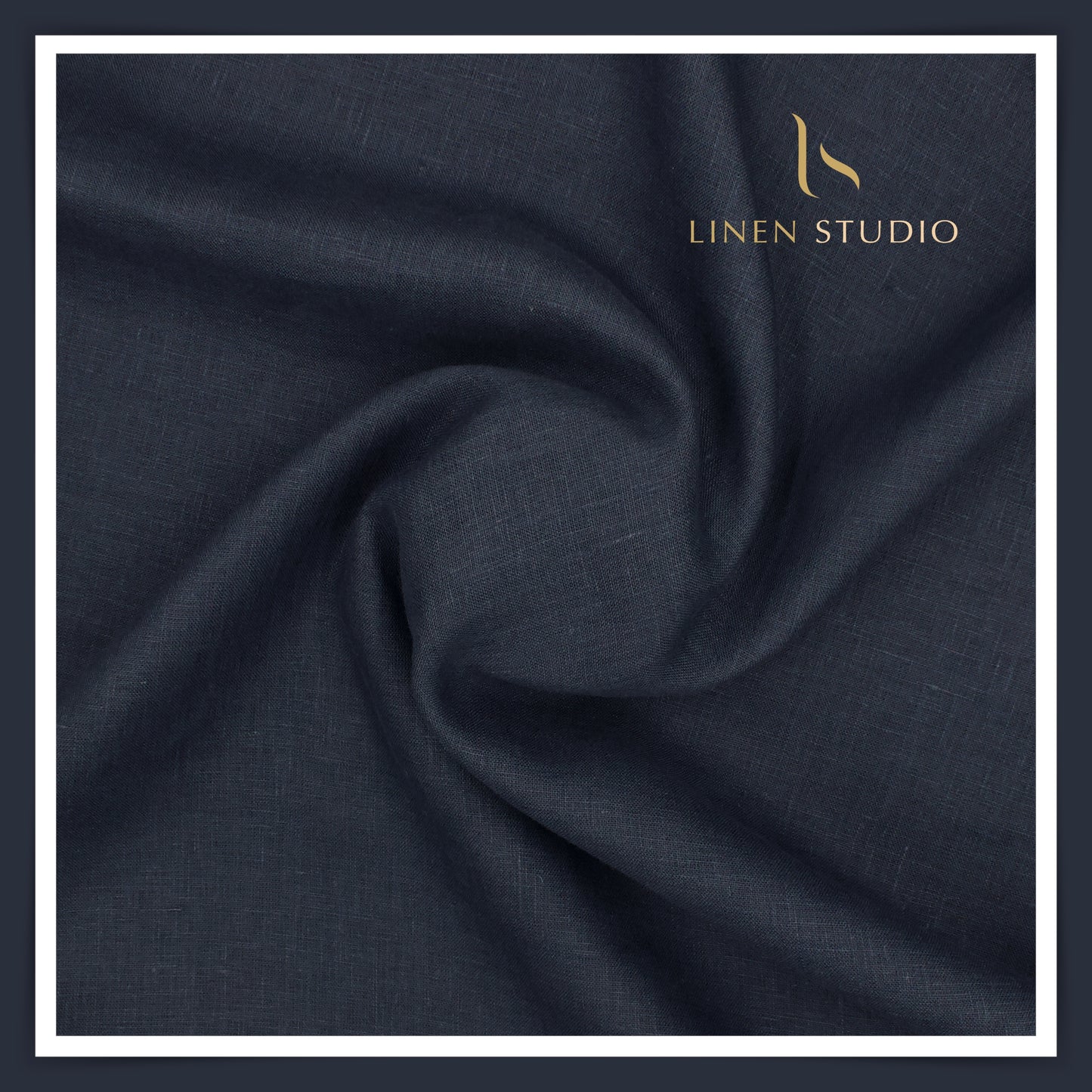 Linen Fiesta 40 Lea Plain Shirting - Navy Blue (Fastest Selling)