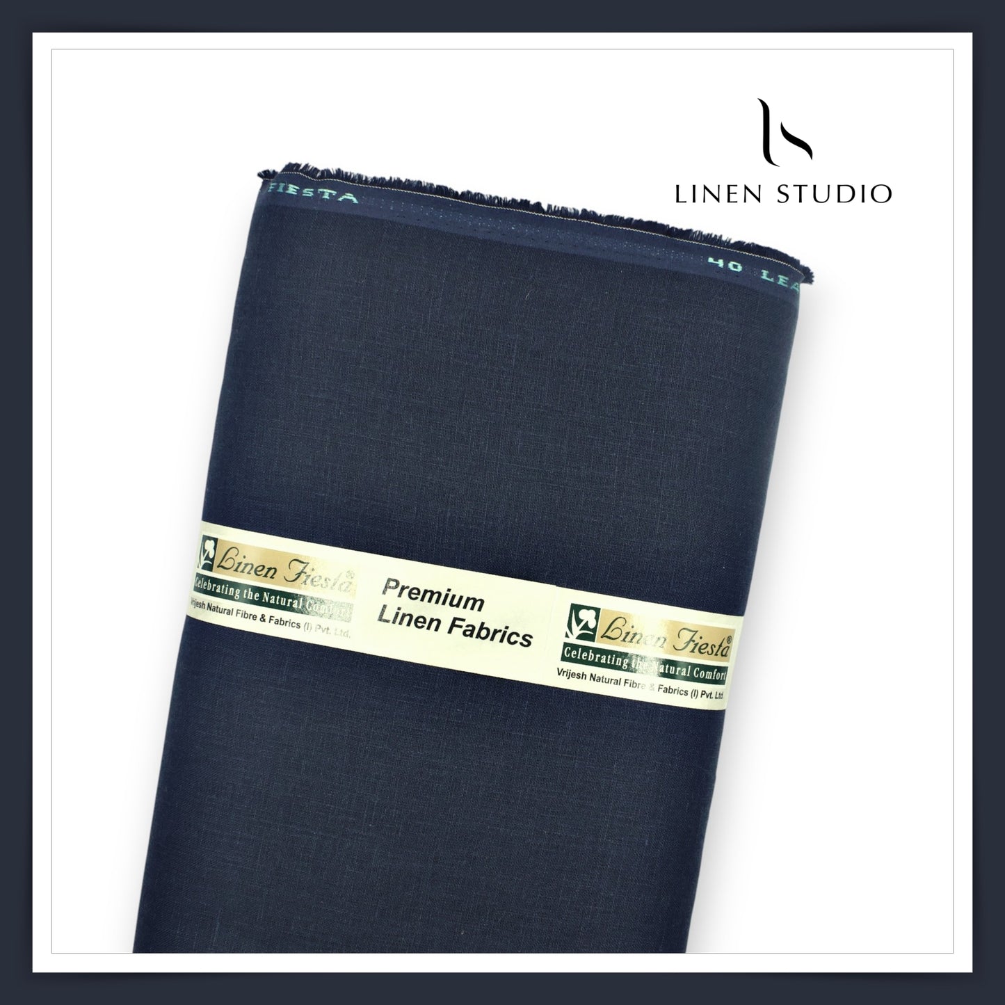 Linen Fiesta 40 Lea Plain Shirting - Navy Blue (Fastest Selling)