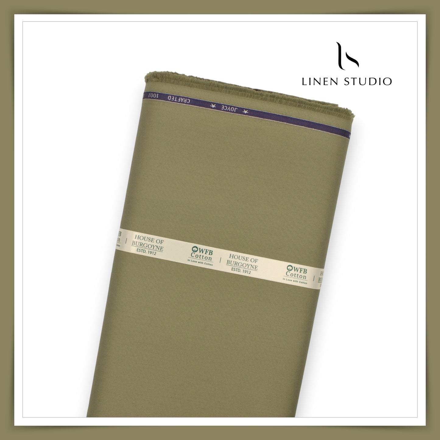 2 Ply 100% Cotton Suiting by Burgoyne Ireland - Granite Green (Satin Finish)