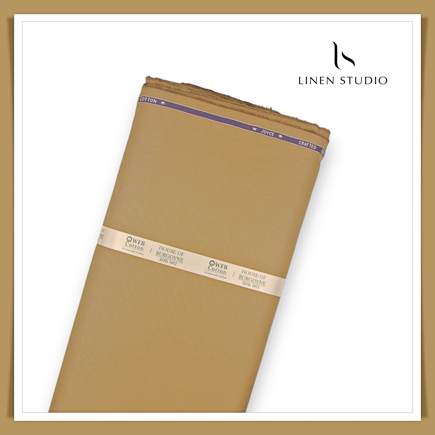 2 Ply 100% Cotton Suiting by Burgoyne Ireland - Lion Brown (Satin Finish)