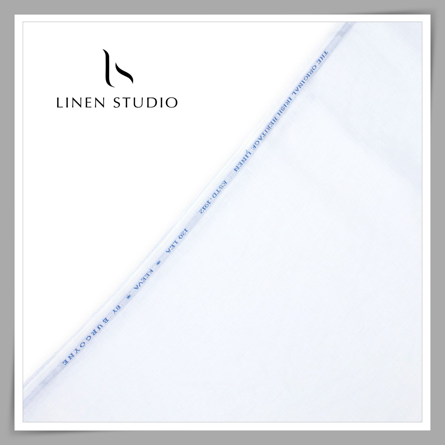 Burgoyne Pure Linen 120 Lea Twill Shirting - Super White (Premium) (NEW)