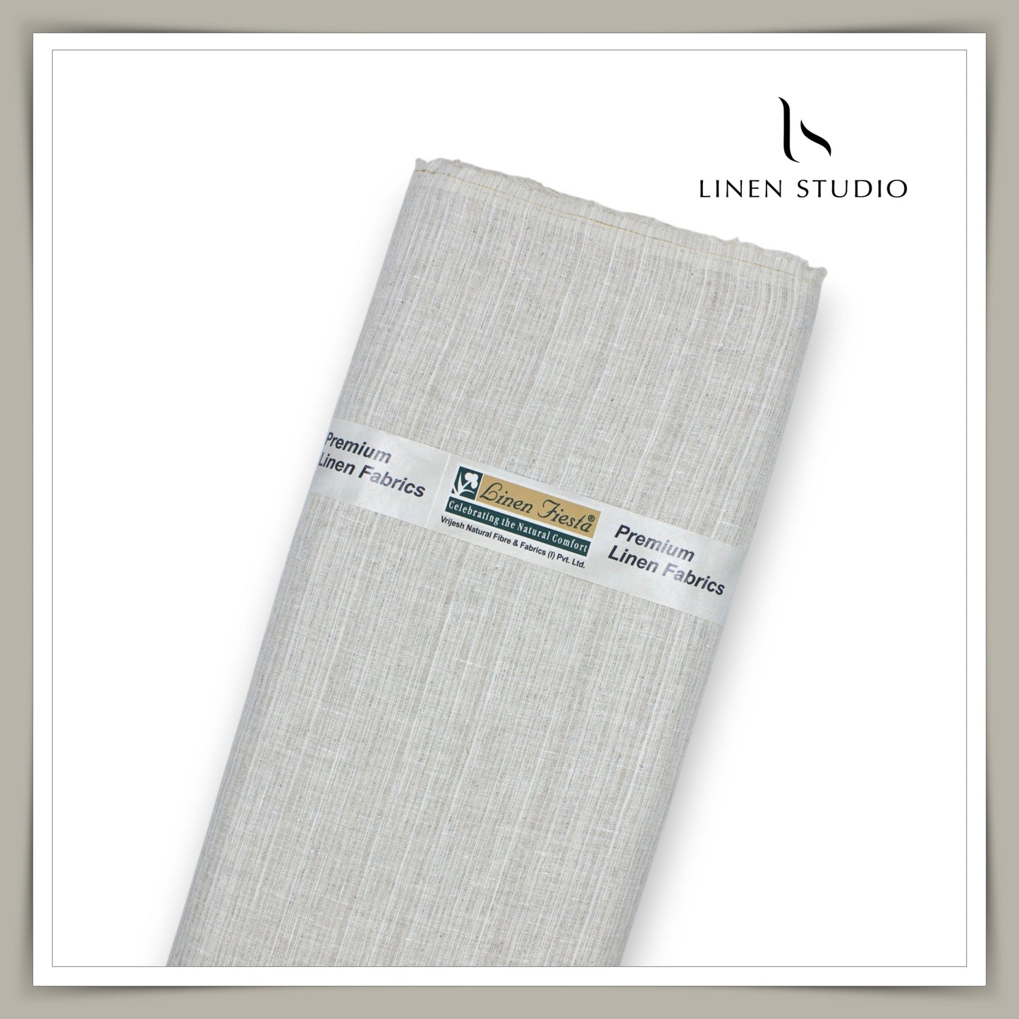 Natural Khadi Linen by Linen Fiesta - 60 Lea Pure Linen Shirting (NEW)