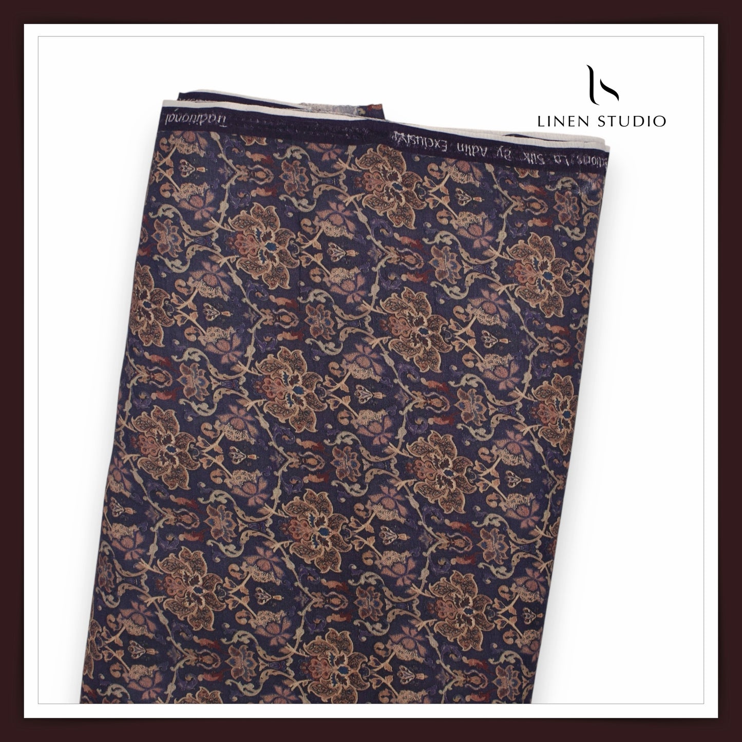 Cotton Silk Digital Printed Shirting - Aubergine Purple