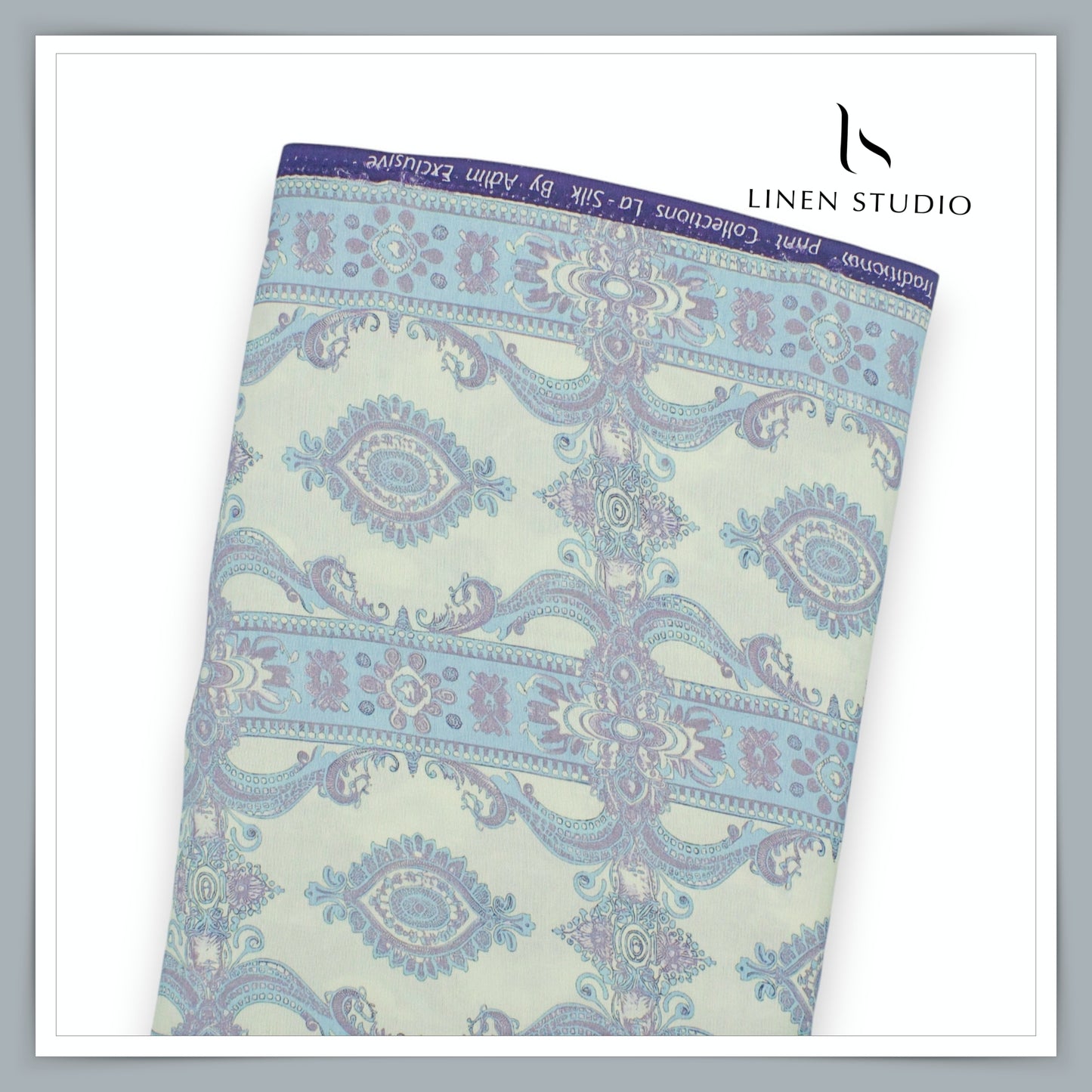 Cotton Silk Digital Printed Shirting - Grey Nickel