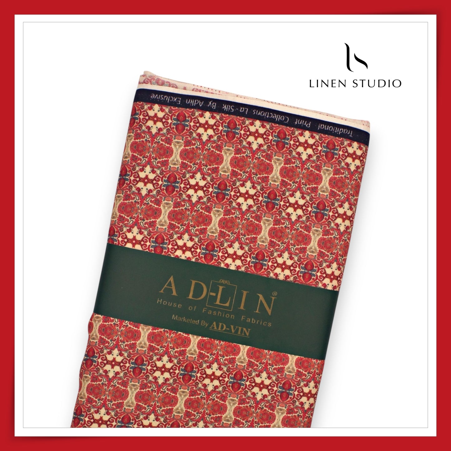 Cotton Silk Digital Printed Shirting - Pinkish Red